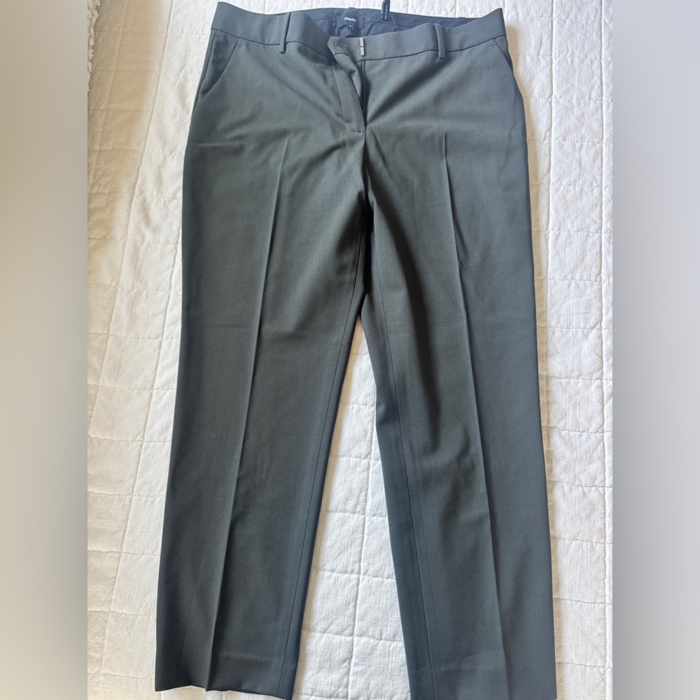 Theory Olive Green/ Dark Grey Treeca Pant in Wool